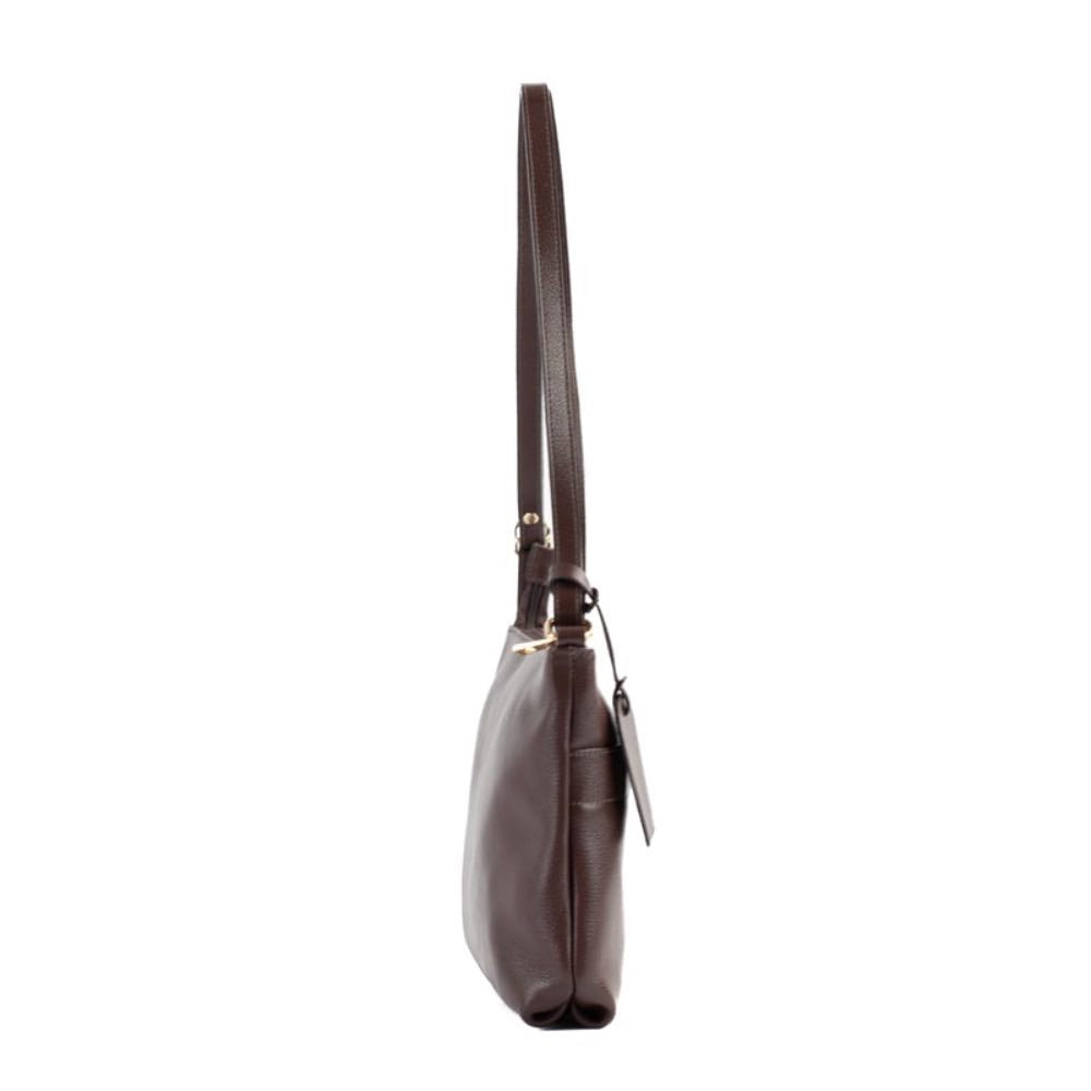 Bolsa Tiracolo Média de Couro Floter La Fenice Chocolate 105308