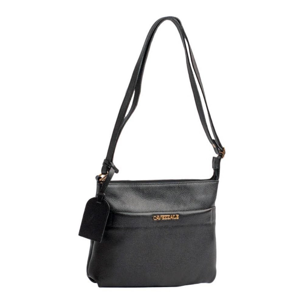 Bolsa Tiracolo Média de Couro Floter La Fenice Preto 105308