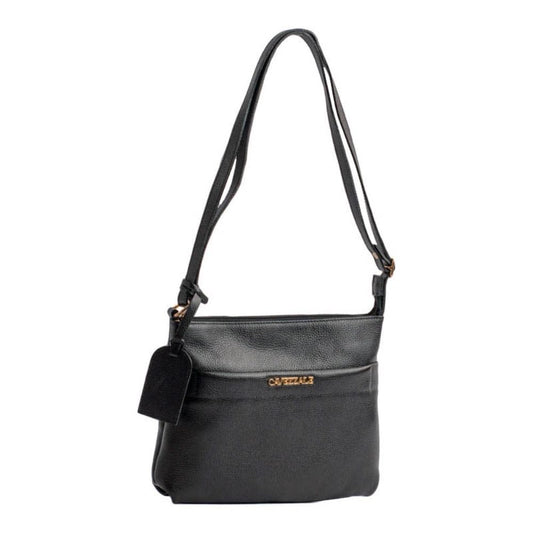 Bolsa Tiracolo Média de Couro Floter La Fenice Preto 105308