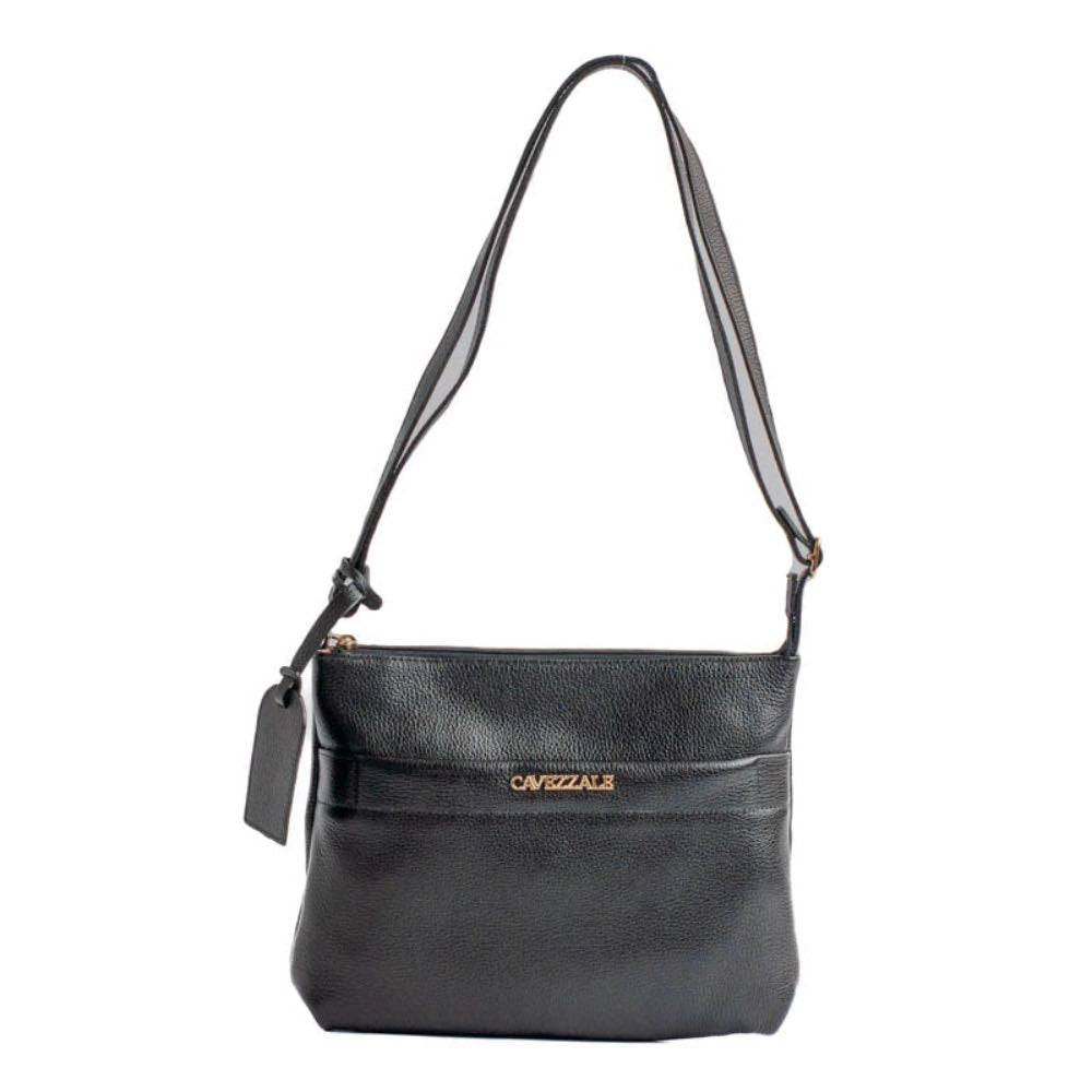 Bolsa Tiracolo Média de Couro Floter La Fenice Preto 105308