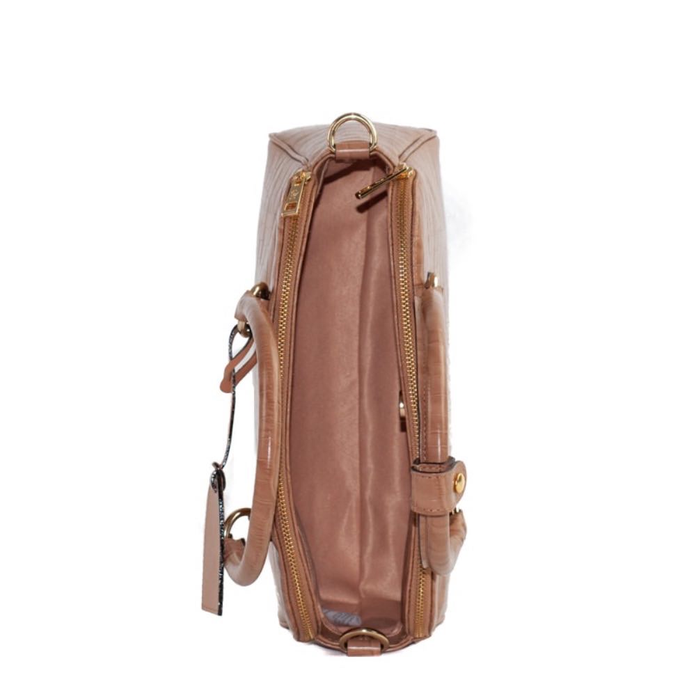 Tote Bag Grande de Couro Croco La Fenice Caramelo 105292