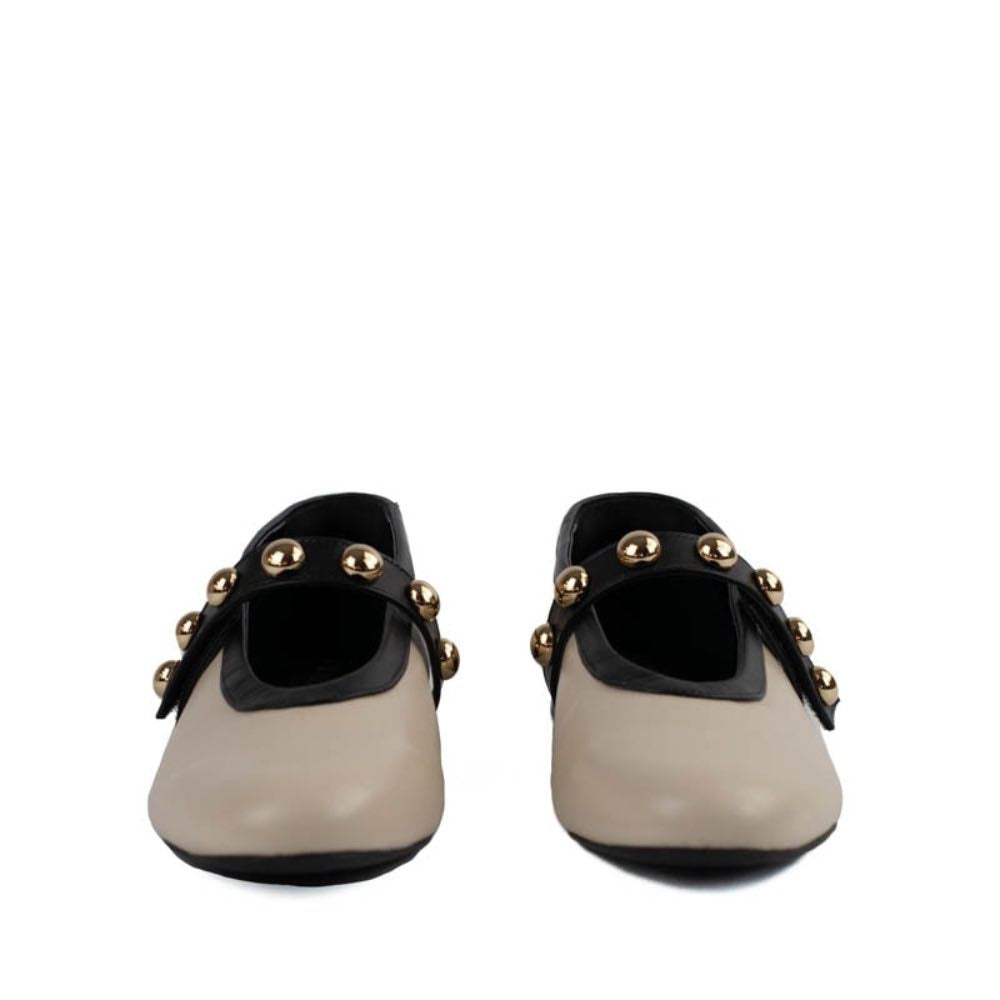 Sapatilha de Couro La Fenice Off White/Preto 105103