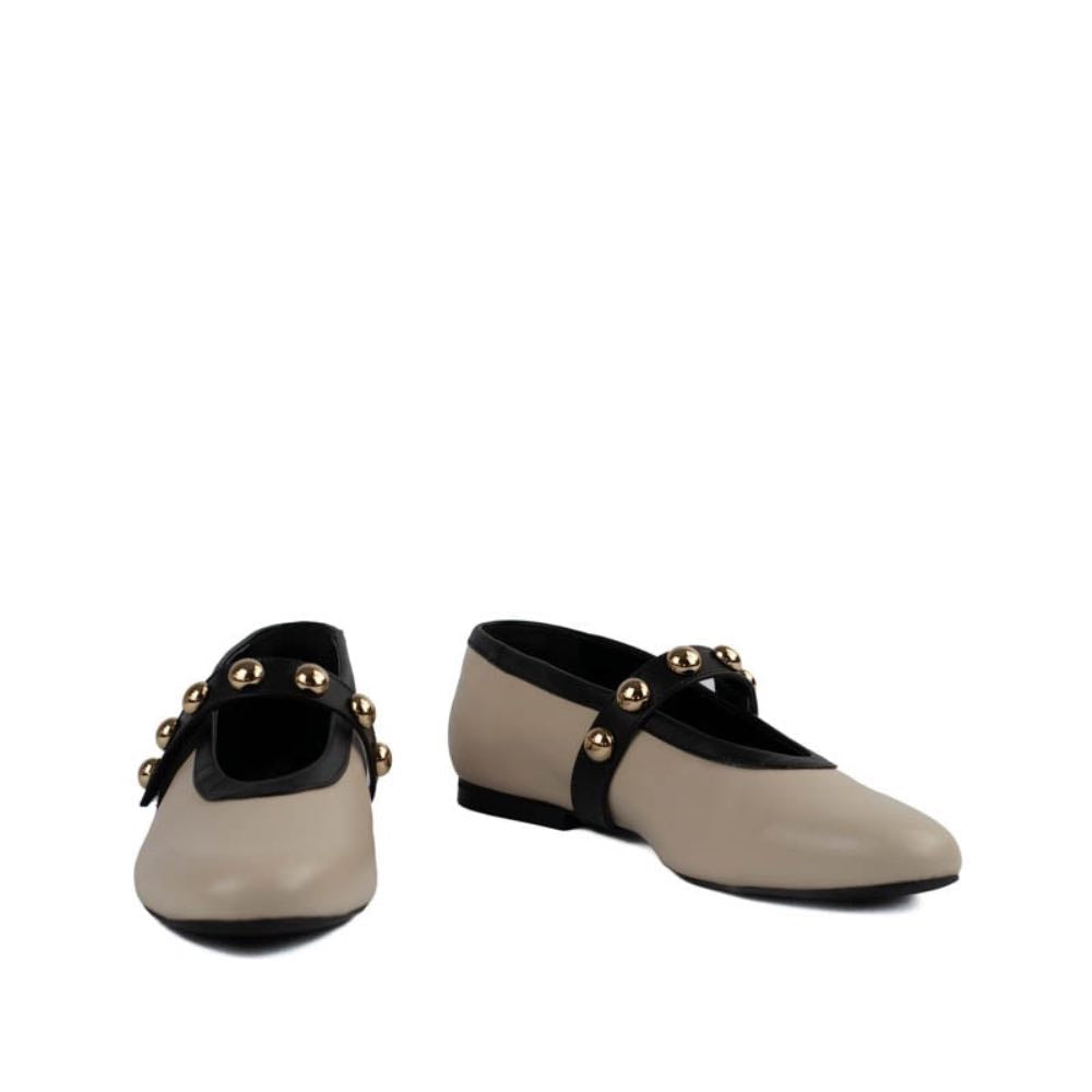 Sapatilha de Couro La Fenice Off White/Preto 105103