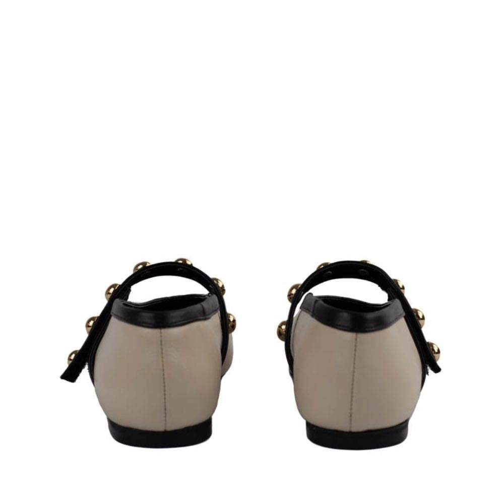 Sapatilha de Couro La Fenice Off White/Preto 105103