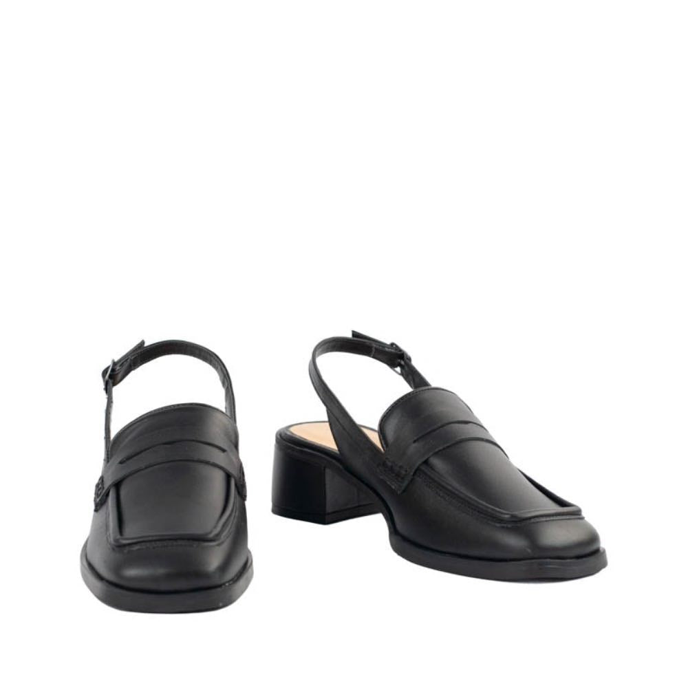 Slinback de Couro Veneto La Fenice Preto 105101