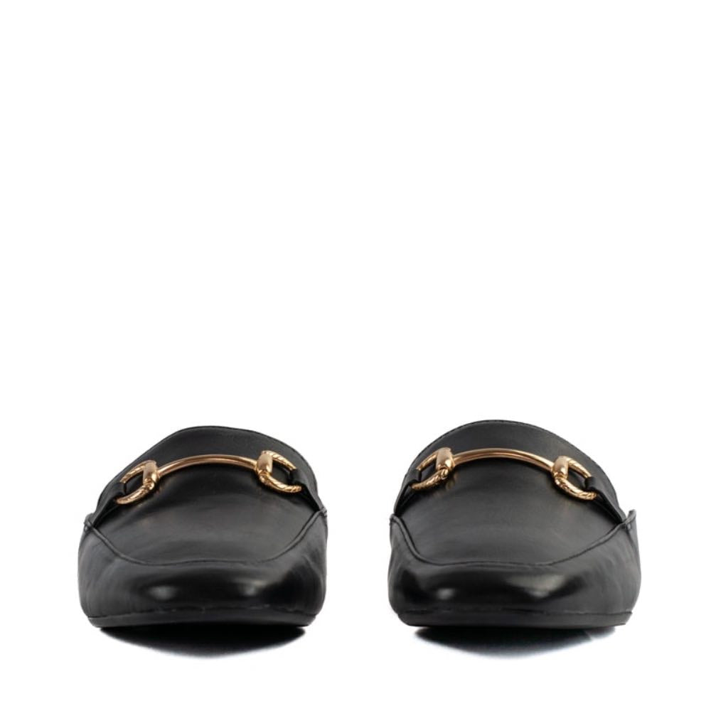Mule de Couro La Fenice Flow Preto 105201