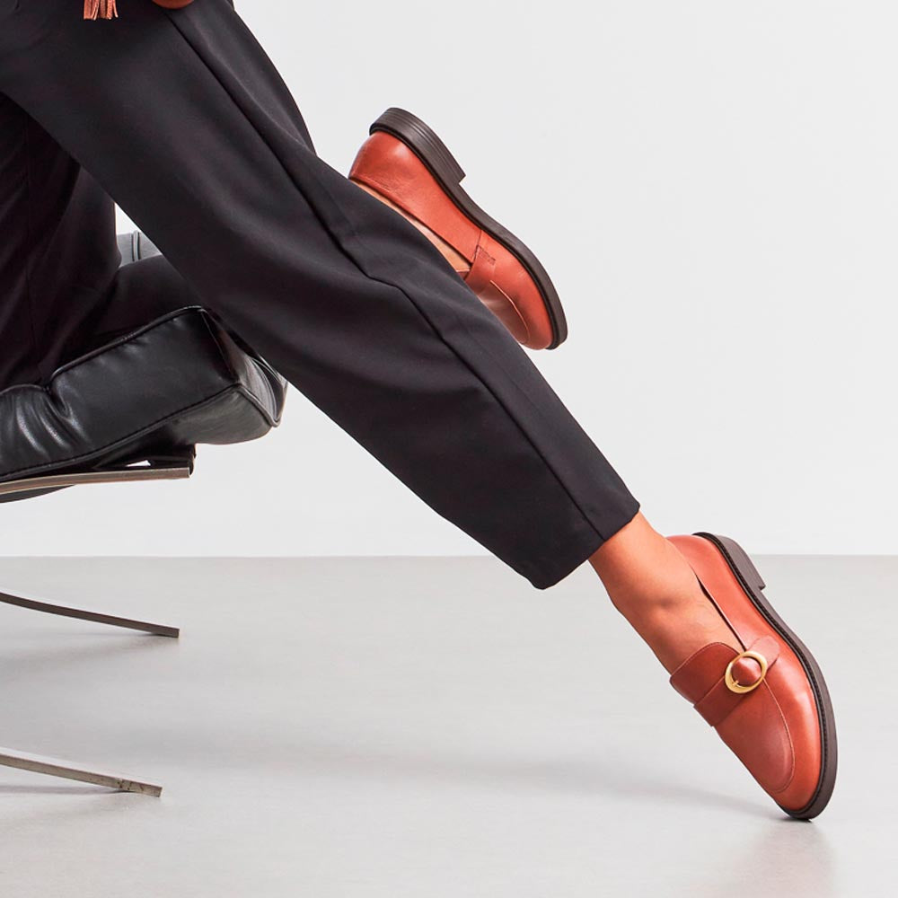 Mocassim de Couro La Fenice Milano Pinhão 105266