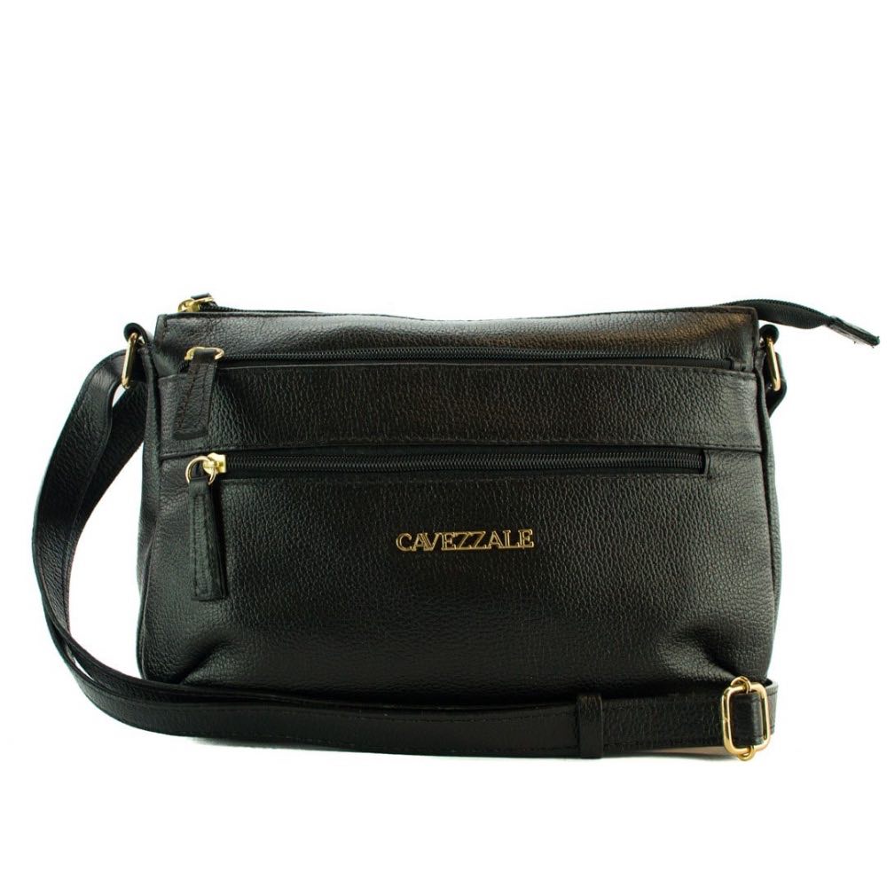 Bolsa Tiracolo Média de Couro La Fenice Preto 102241