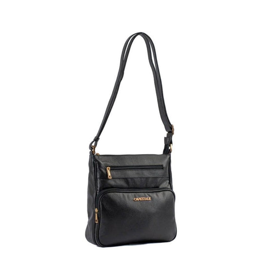 Bolsa Tiracolo Média de Couro Soft La Fenice Preto 105323