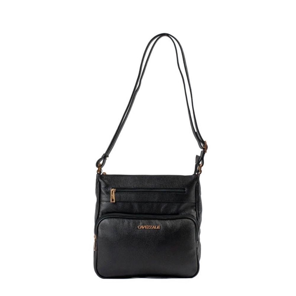 Bolsa Tiracolo Média de Couro Soft La Fenice Preto 105323