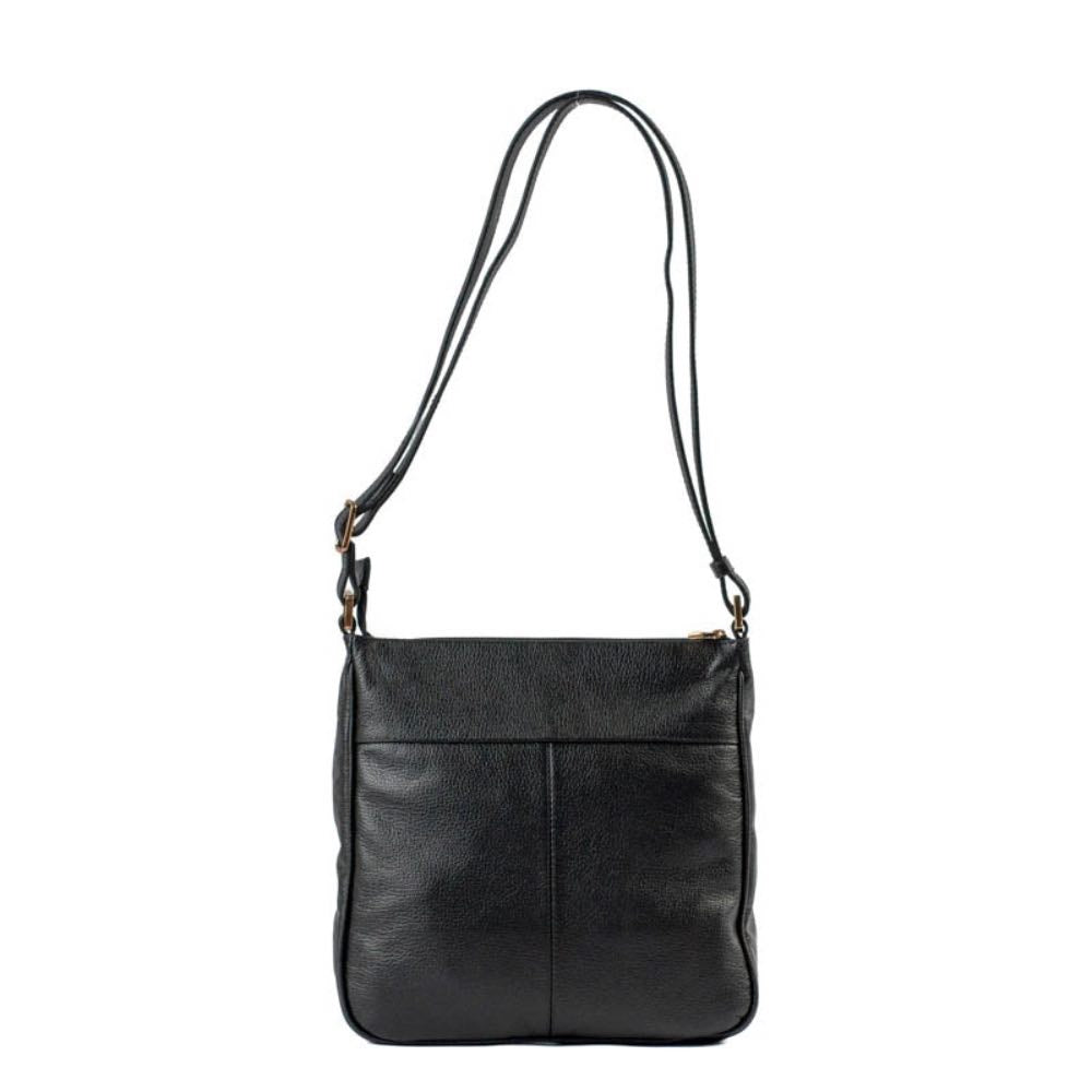 Bolsa Tiracolo Média de Couro Soft La Fenice Preto 105323