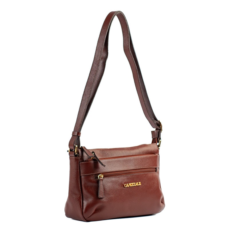Bolsa Tiracolo Média de Couro La Fenice Pinhão 102241