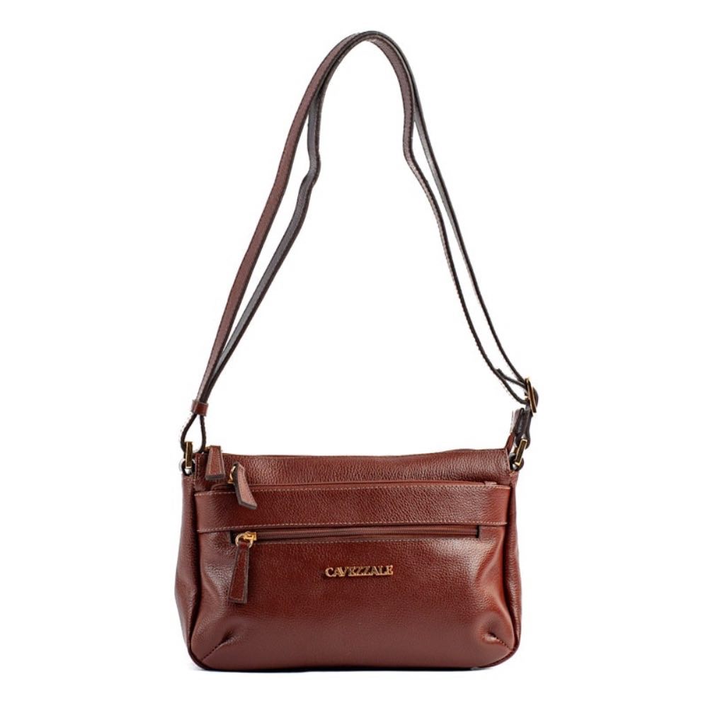 Bolsa Tiracolo Média de Couro La Fenice Pinhão 102241