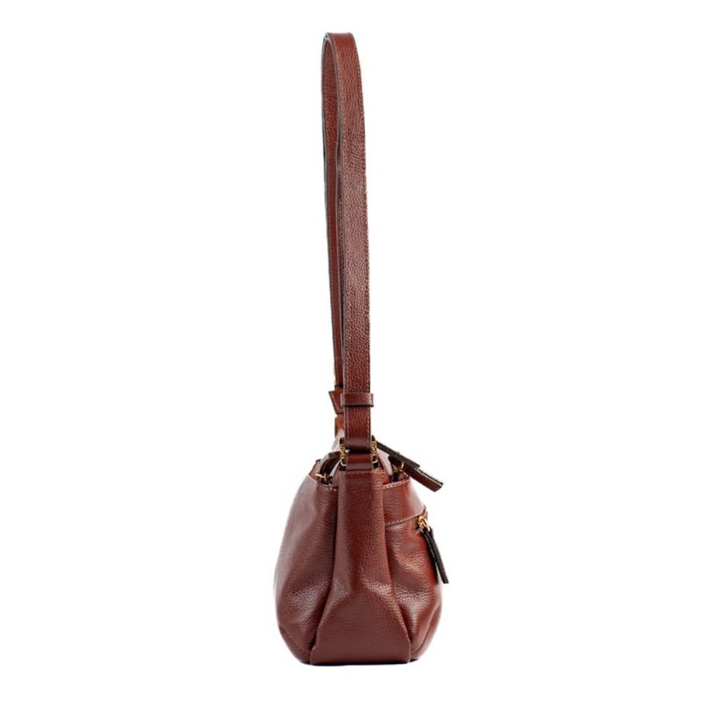 Bolsa Tiracolo Média de Couro La Fenice Pinhão 102241