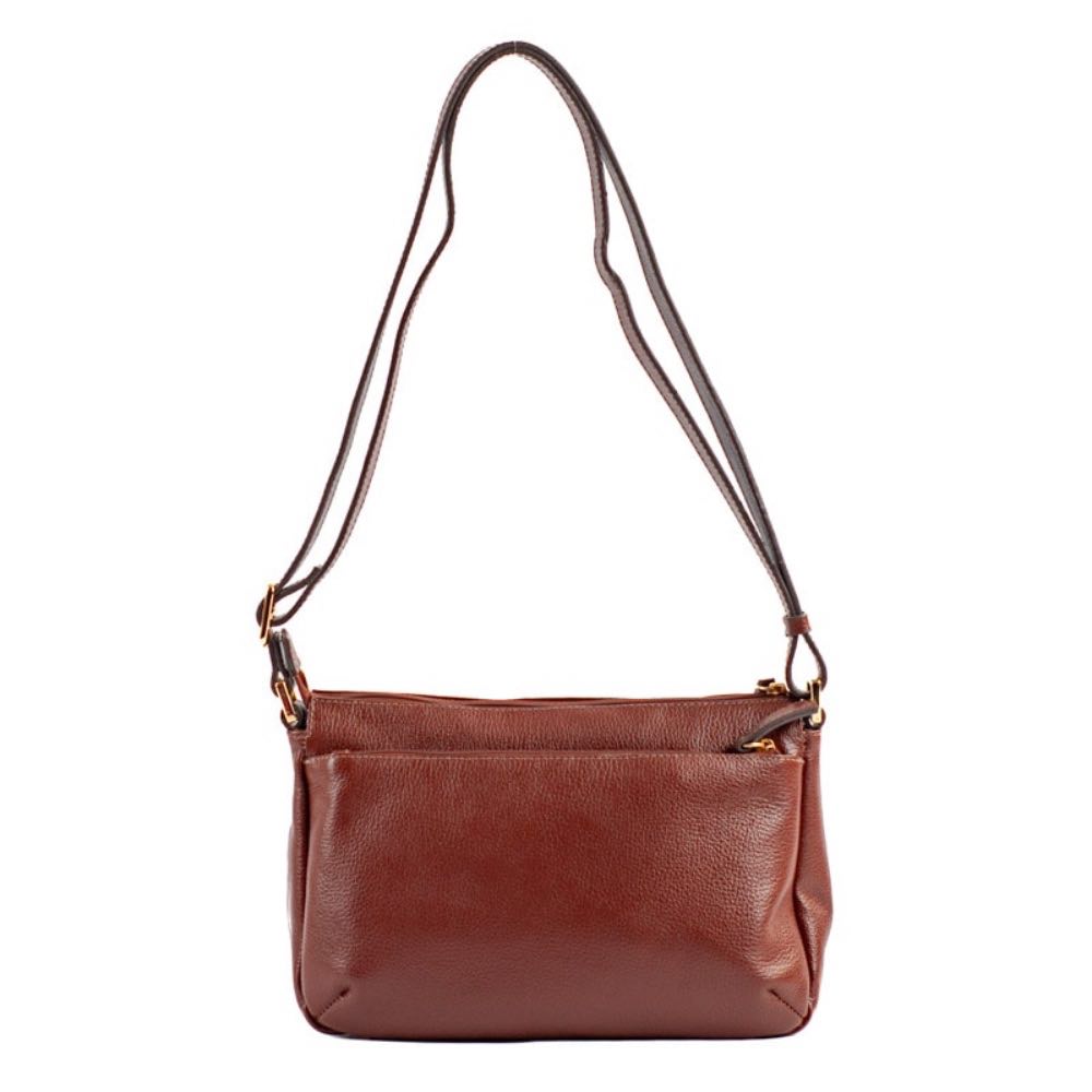 Bolsa Tiracolo Média de Couro La Fenice Pinhão 102241