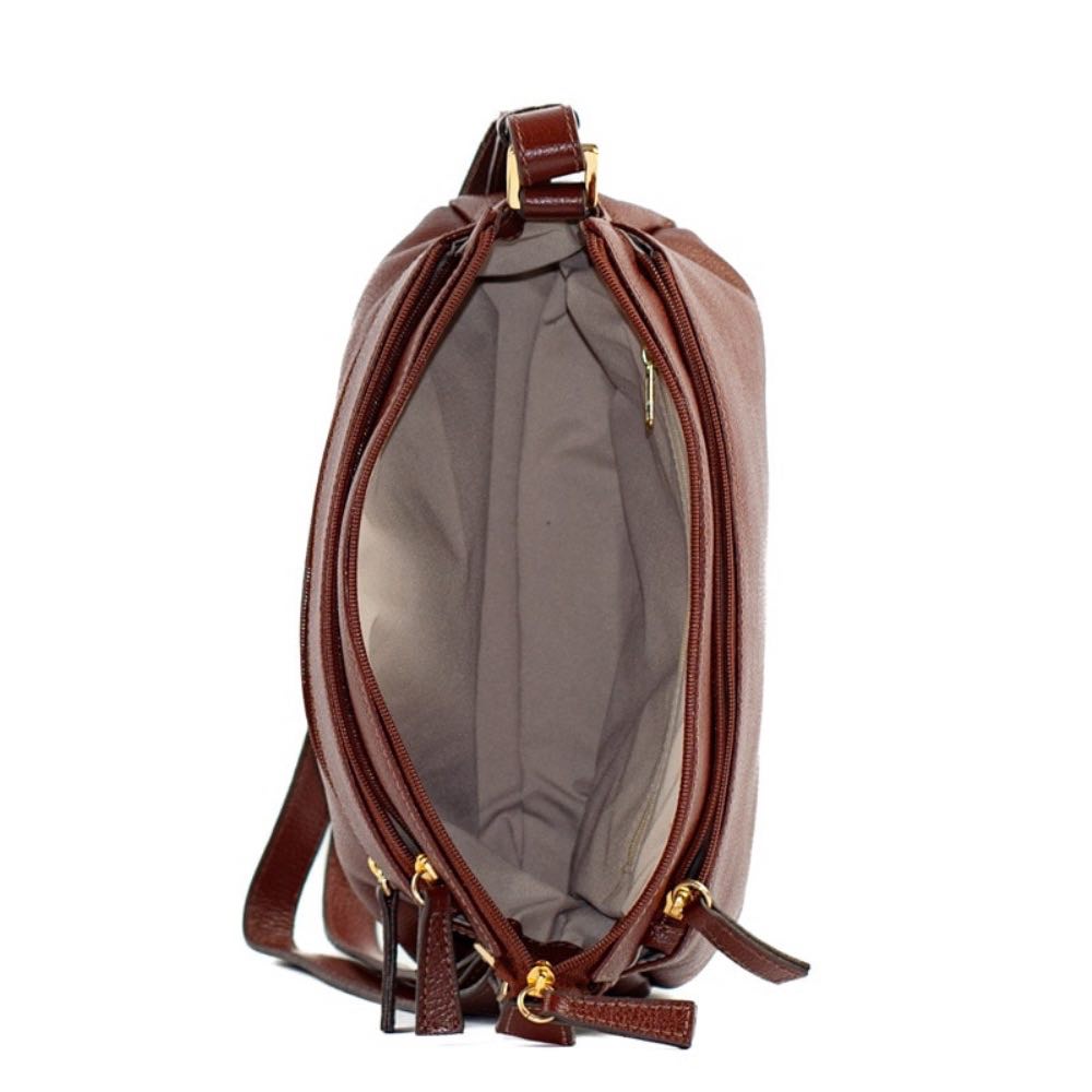 Bolsa Tiracolo Média de Couro La Fenice Pinhão 102241