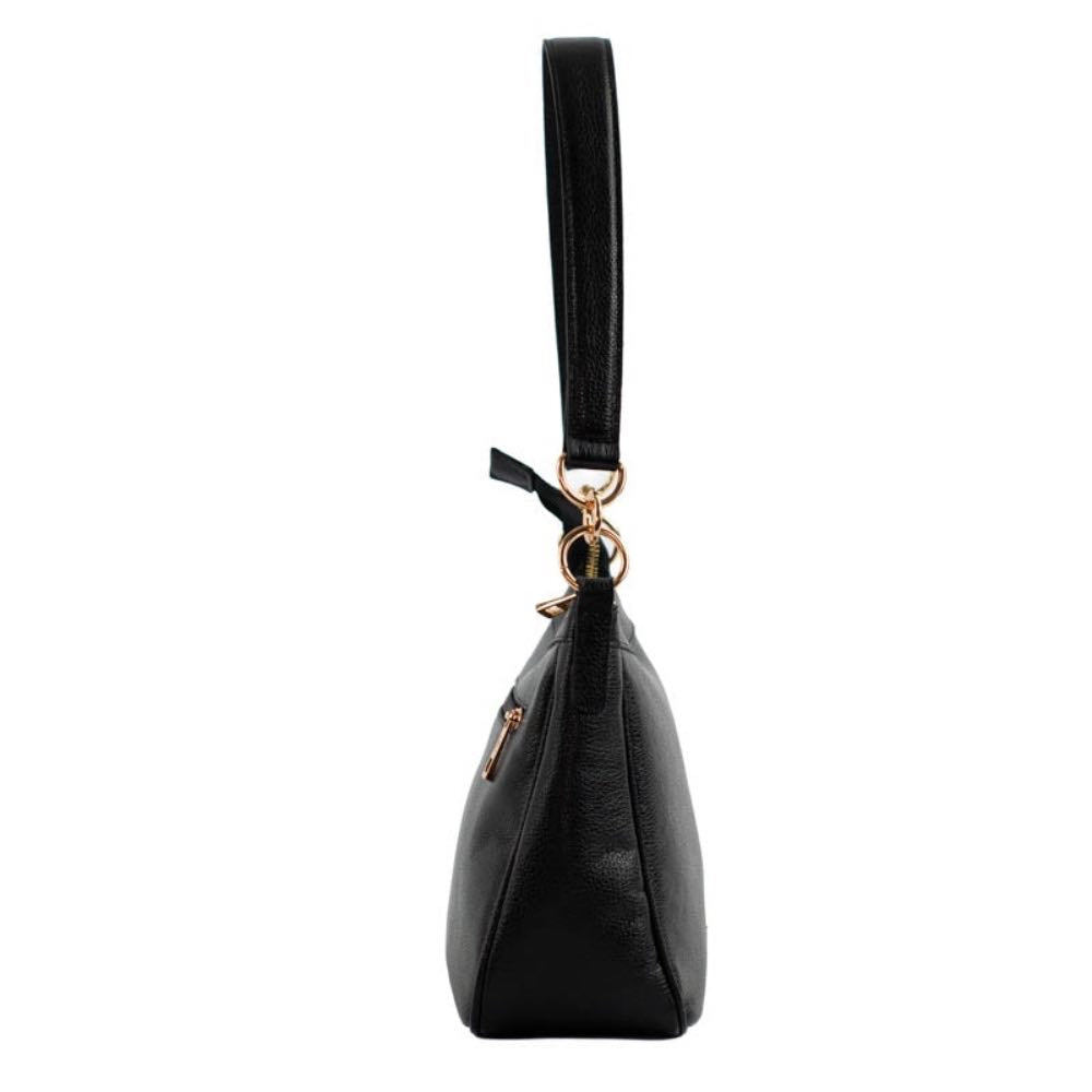 Bolsa Baguete Média de Couro Soft La Fenice Preto 105328