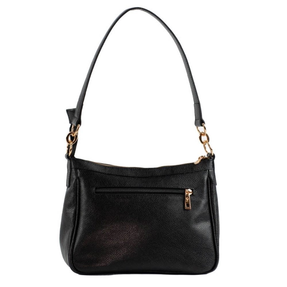 Bolsa Baguete Média de Couro Soft La Fenice Preto 105328