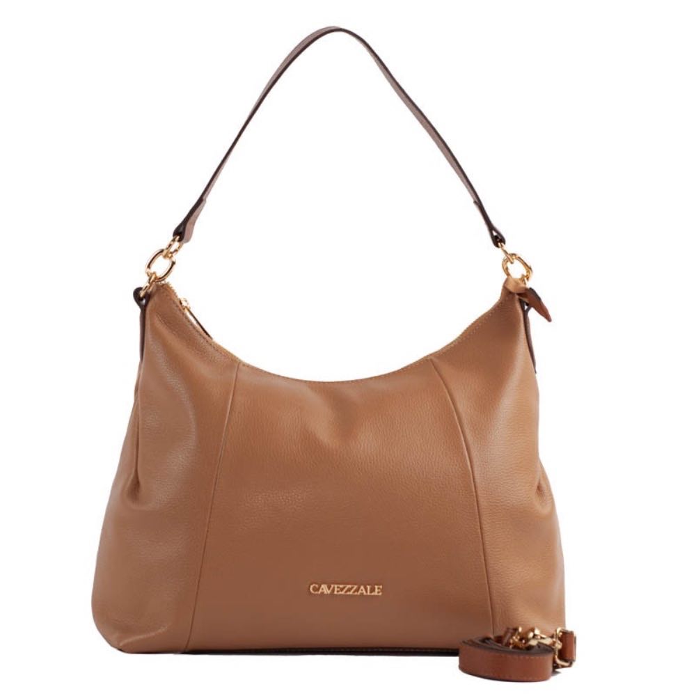 Bolsa Hobo Grande de Couro Soft La Fenice Caramelo 105330