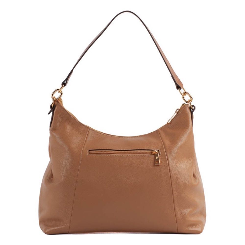 Bolsa Hobo Grande de Couro Soft La Fenice Caramelo 105330