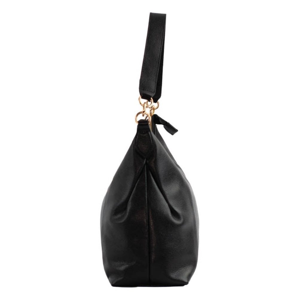 Bolsa Hobo Grande de Couro Soft La Fenice Preto 105330
