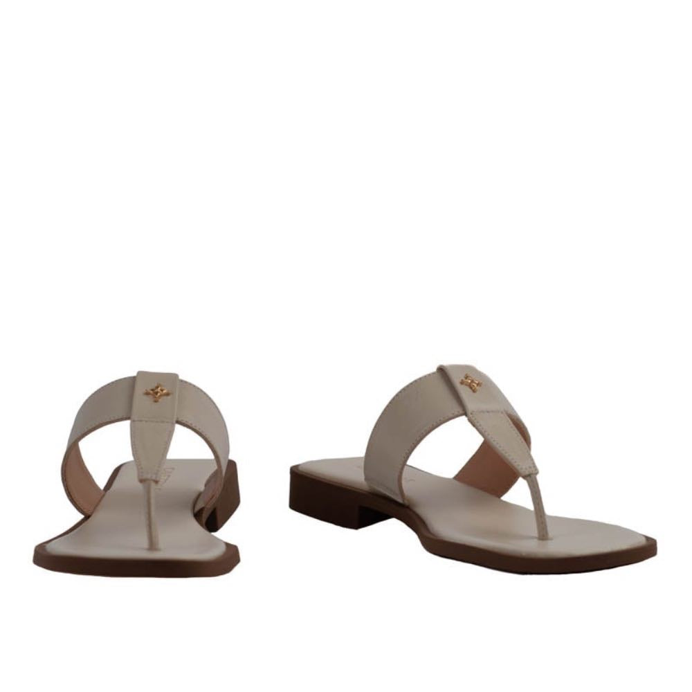 Sandália de Couro La Fenice Off White 105417