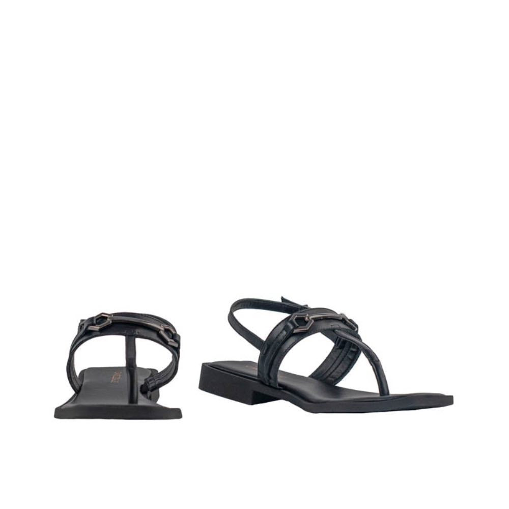 Sandália de Couro La Fenice Preto 105451