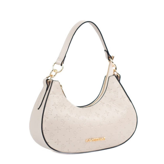 Bolsa Baguete Média de Couro Monograma La Fenice Off White 105481