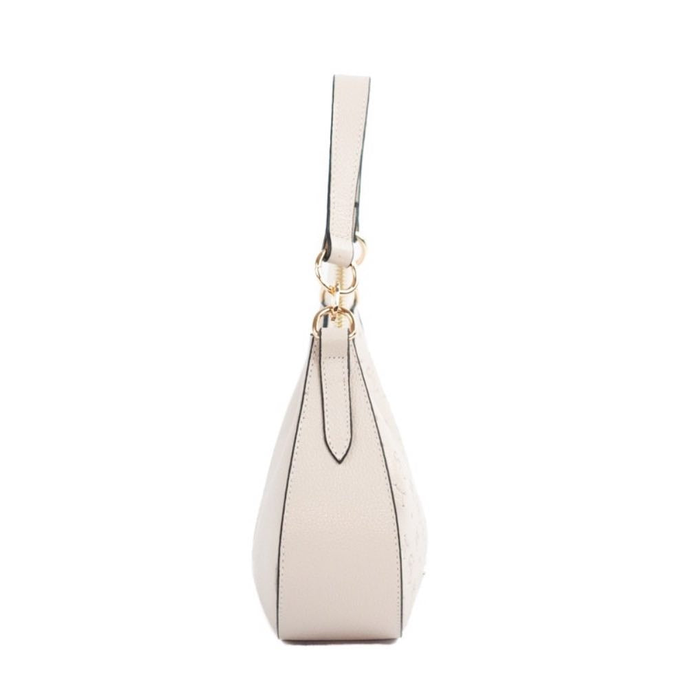 Bolsa Baguete Média de Couro Monograma La Fenice Off White 105481