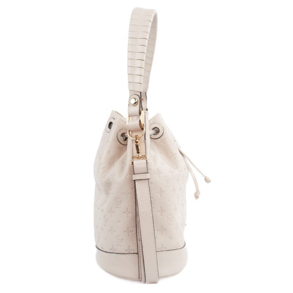 Bolsa Bucket de Couro Média Monograma La Fenice Chantilly 105482