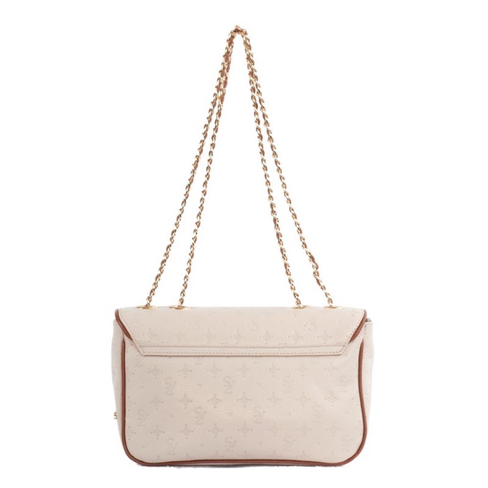 Bolsa Tiracolo de Couro Monograma Pequena La Fenice Off White/Canyon 105483