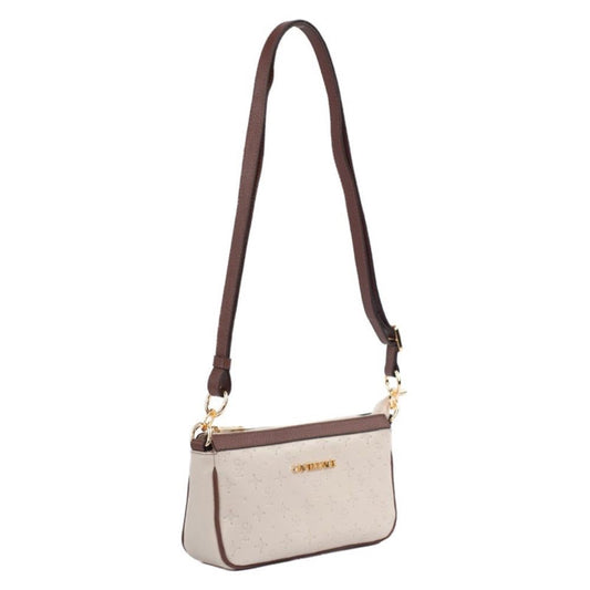 Bolsa Tiracolo de Couro Monograma Pequena La Fenice Chantilly/Whisky 105485
