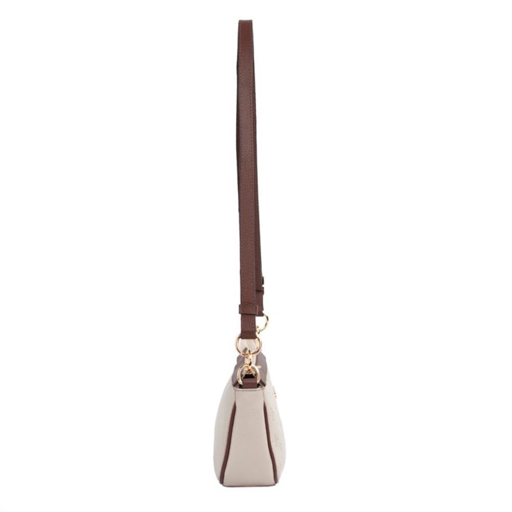 Bolsa Tiracolo de Couro Monograma Pequena La Fenice Chantilly/Whisky 105485