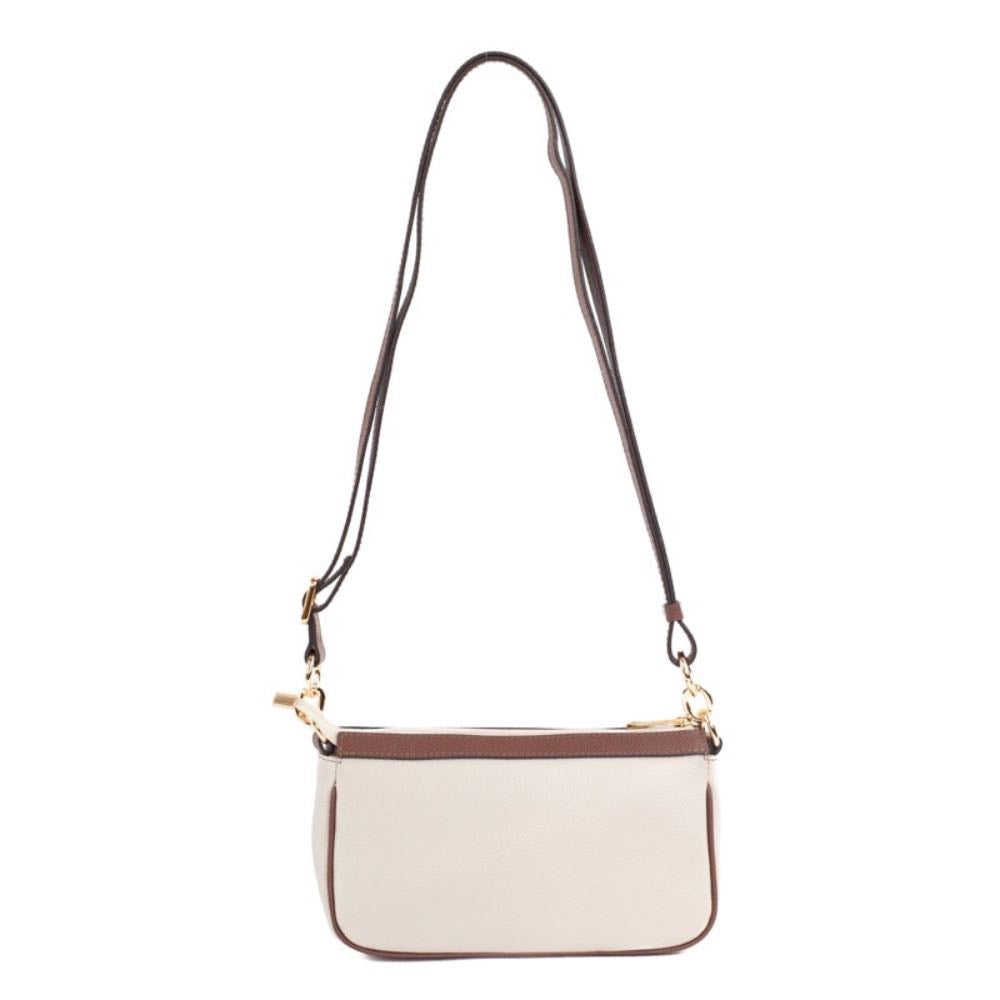 Bolsa Tiracolo de Couro Monograma Pequena La Fenice Chantilly/Whisky 105485