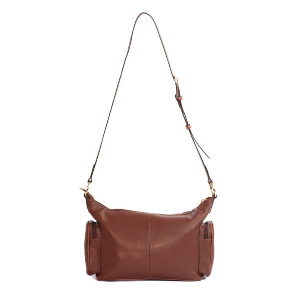 Bolsa Tiracolo Grande de Couro La Fenice Conhaque/Canyon 105487