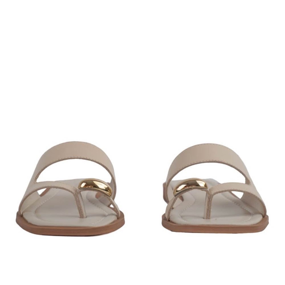 Sandália de Couro Atanado La Fenice Off White 105407