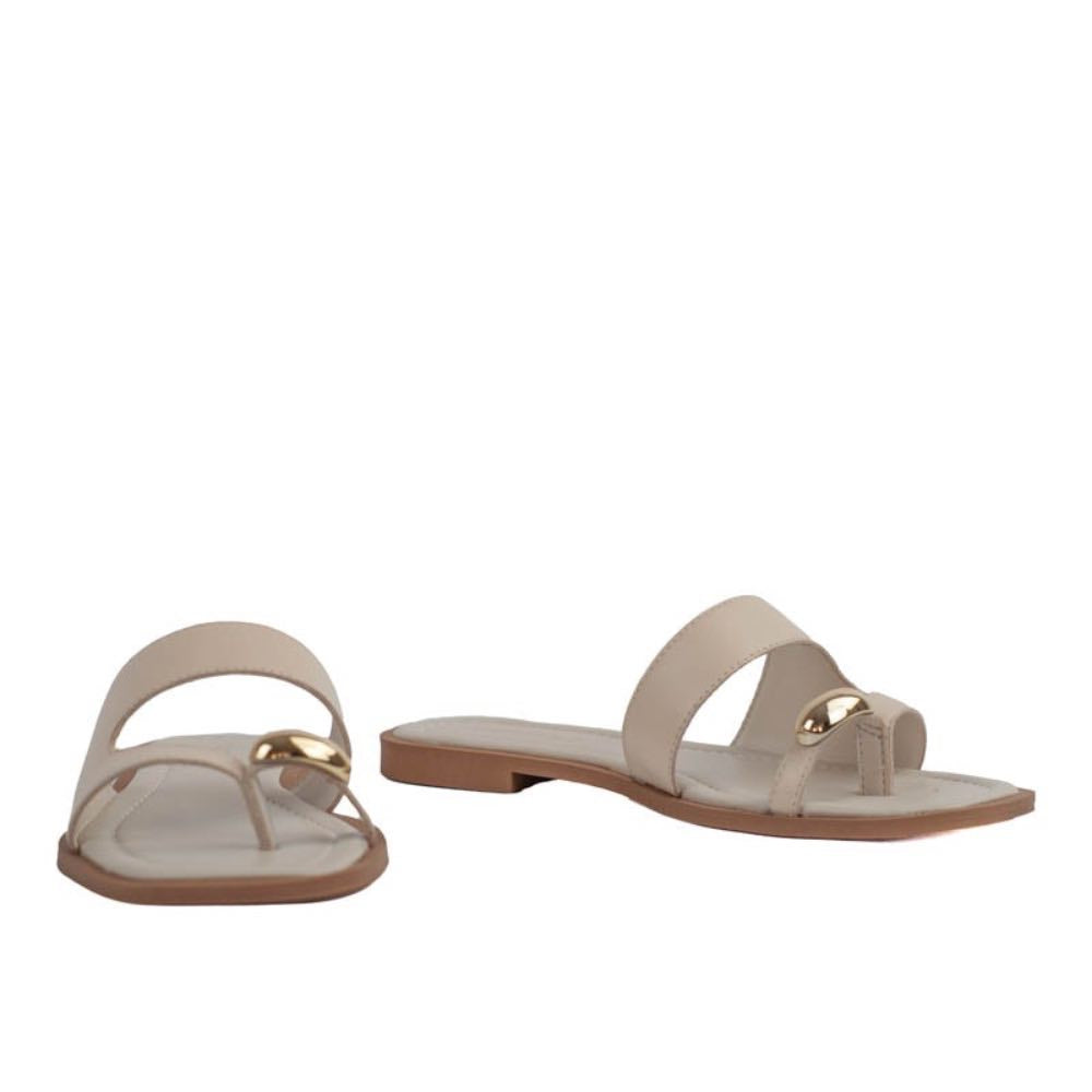 Sandália de Couro Atanado La Fenice Off White 105407