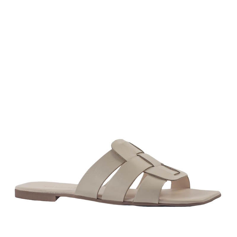Sandália de Couro Atanado Metal La Fenice Off White 105408