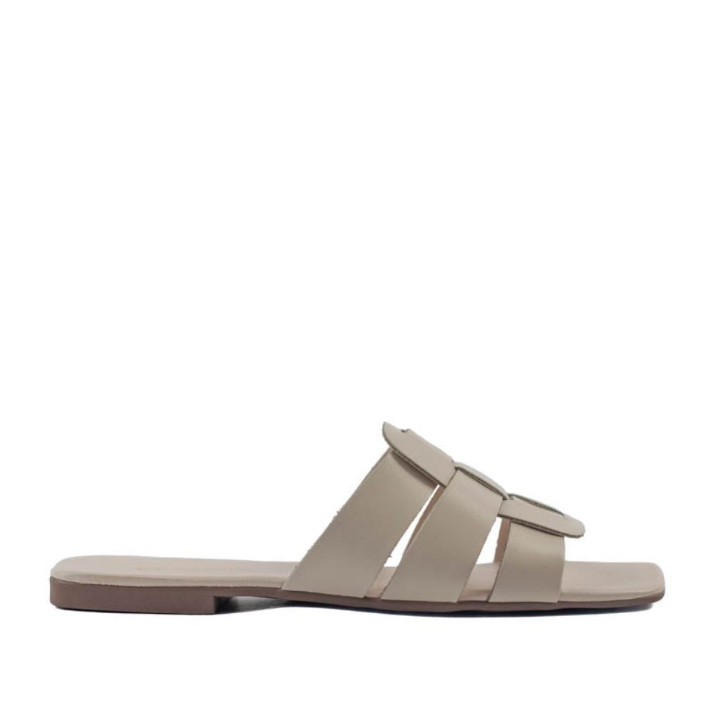 Sandália de Couro Atanado Metal La Fenice Off White 105408