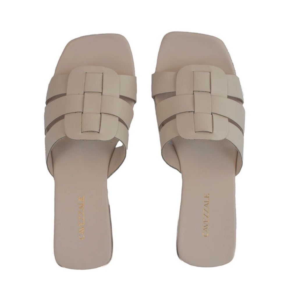 Sandália de Couro Atanado Metal La Fenice Off White 105408