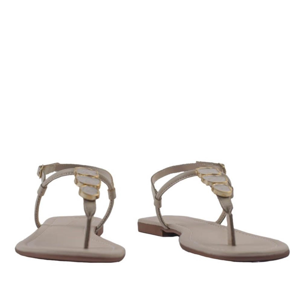 Sandália de Couro Atanado La Fenice Off White 105410