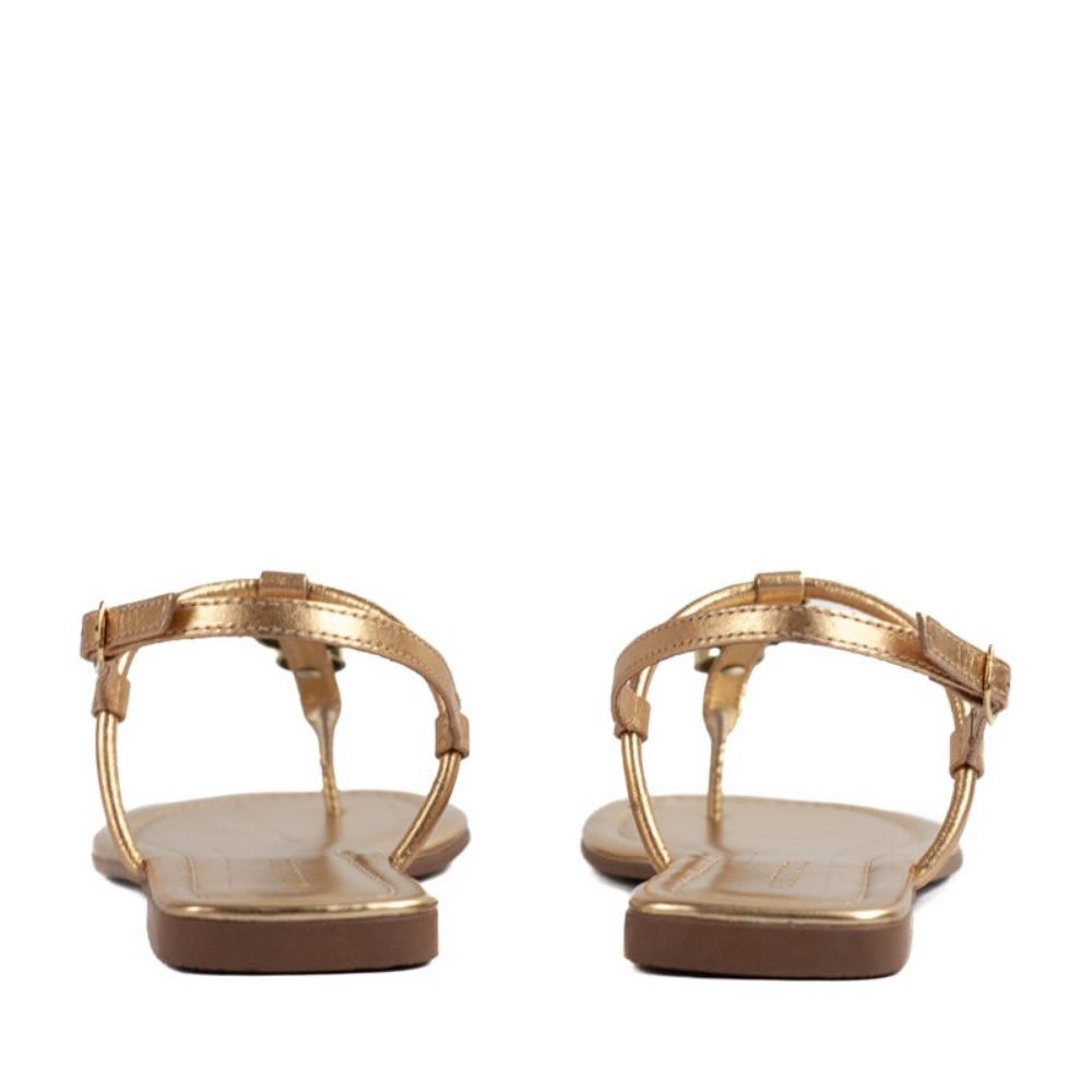 Sandália de Couro Metalizado La Fenice Ouro 105411