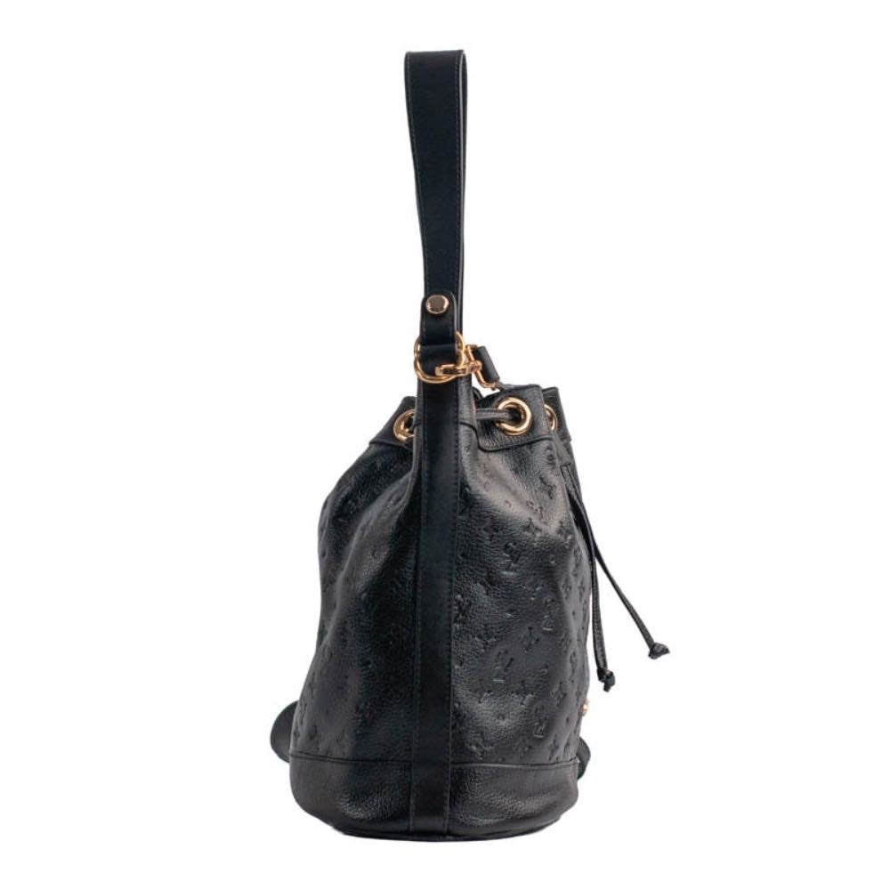 Bolsa Bucket Média Couro Monograma La Fenice Preto 105045