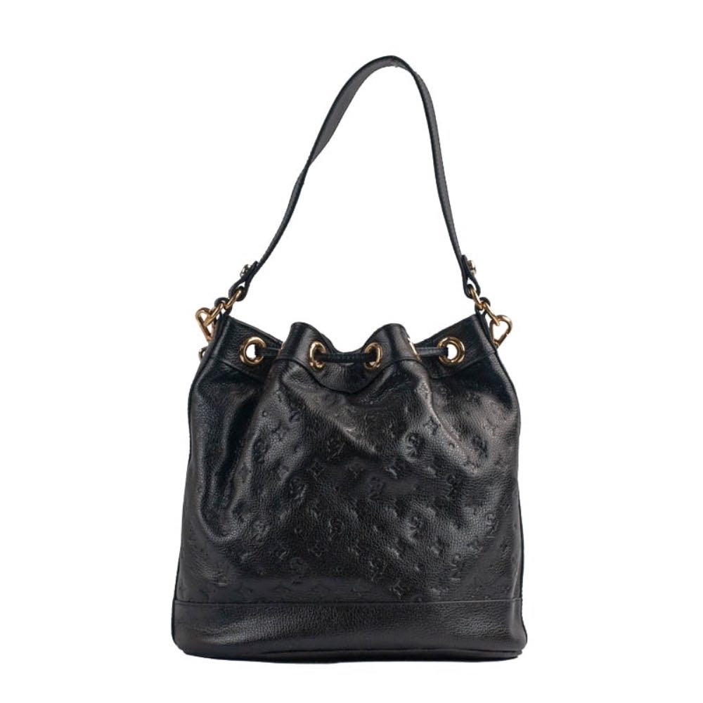 Bolsa Bucket Média Couro Monograma La Fenice Preto 105045