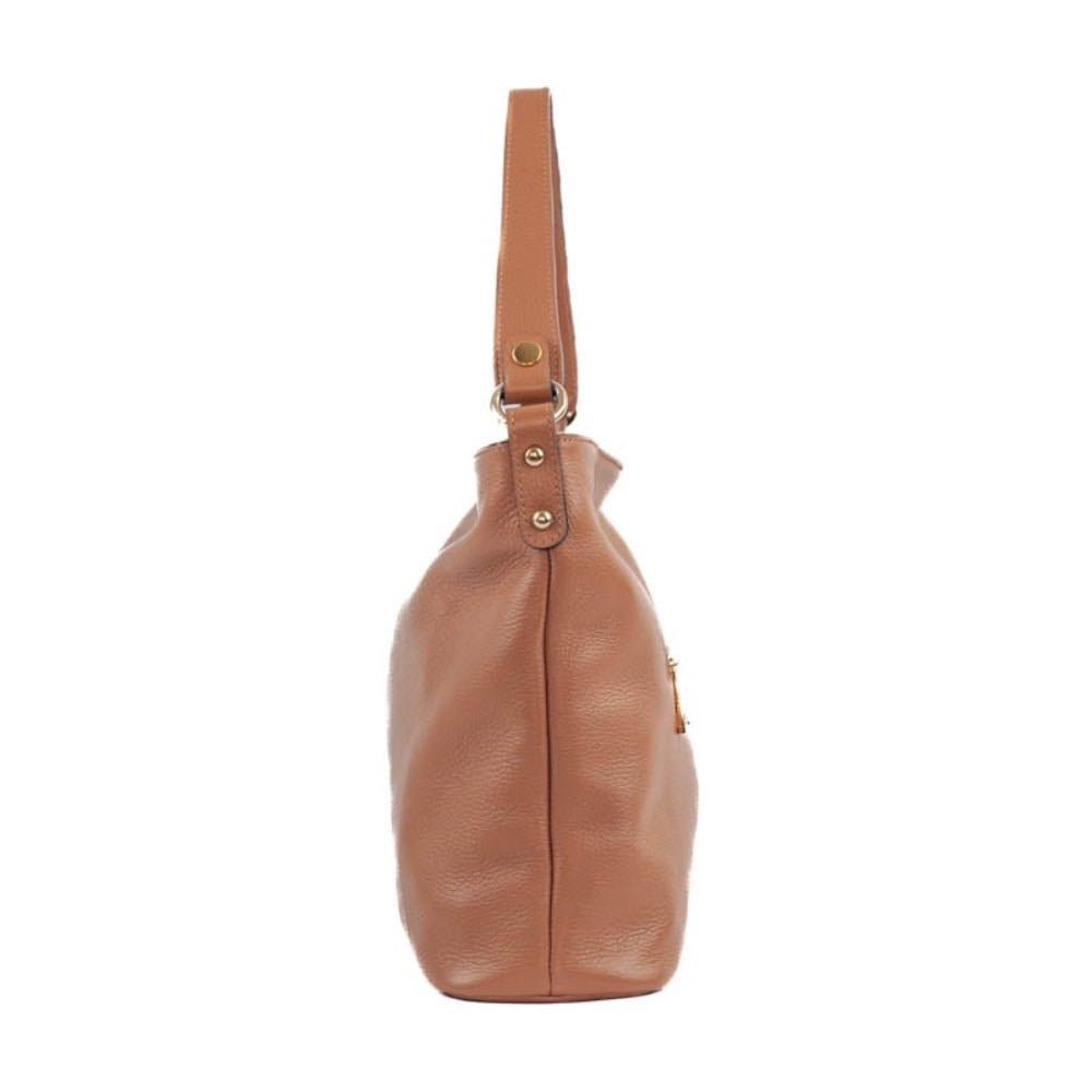 Bolsa Hobo Grande de Couro Floter La Fenice Caramelo 105558