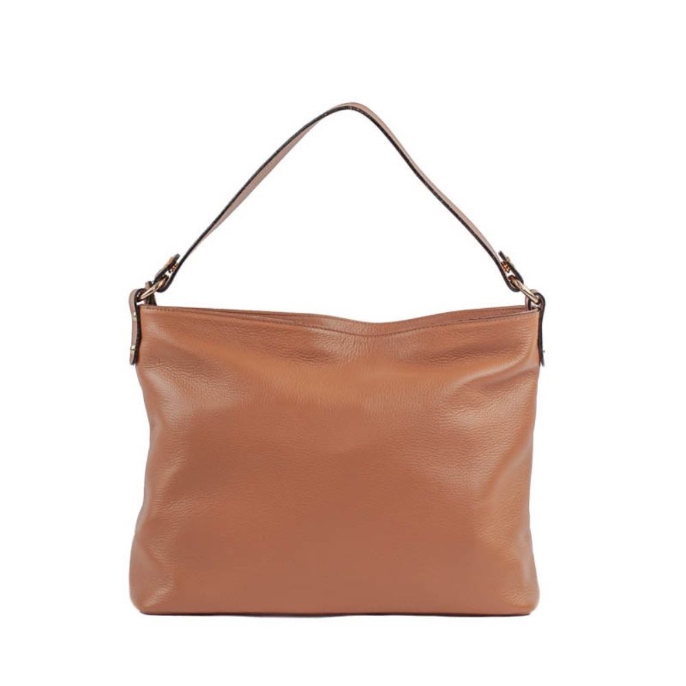 Bolsa Hobo Grande de Couro Floter La Fenice Caramelo 105558