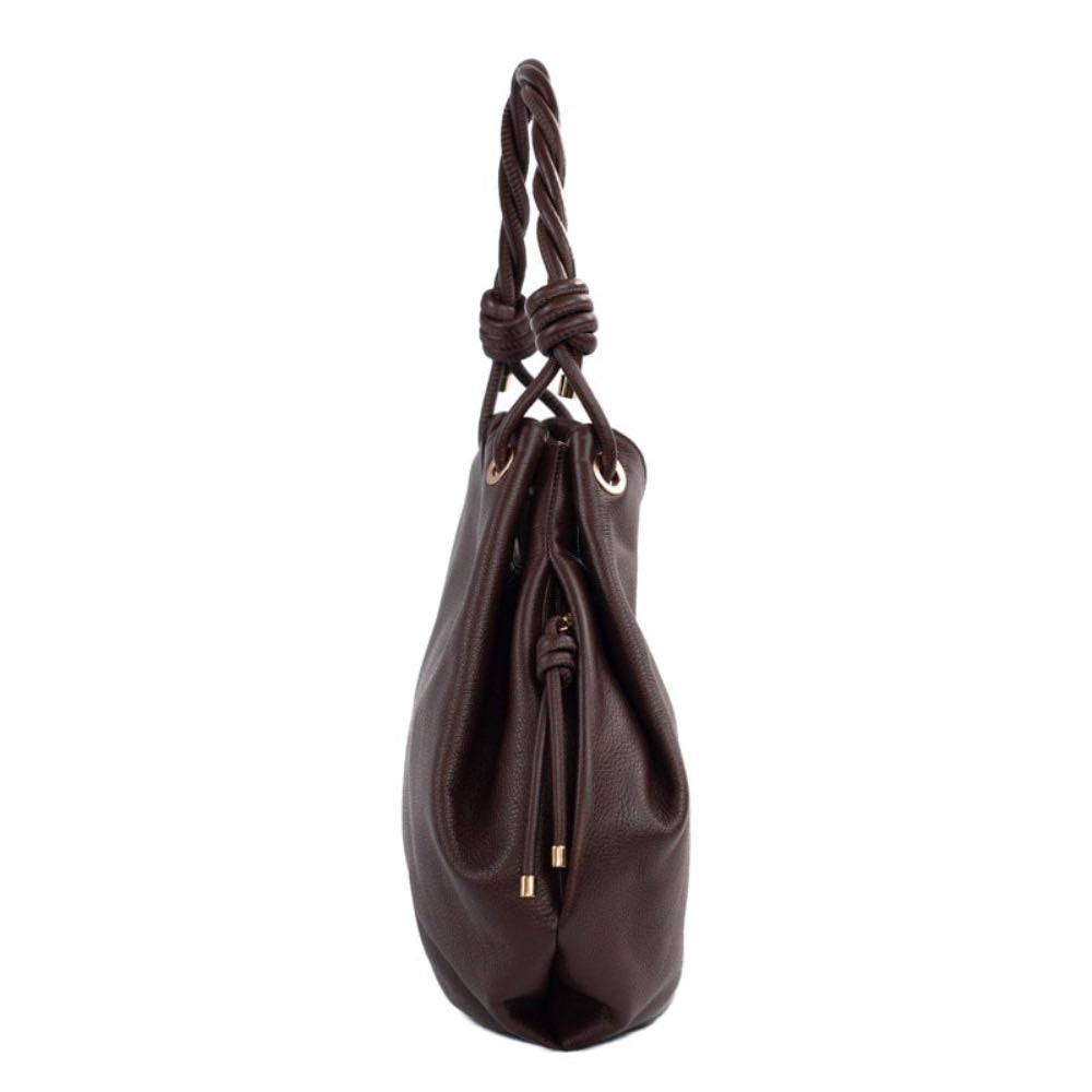 Bolsa Hobo Grande de Couro Floter La Fenice Marrom 105560