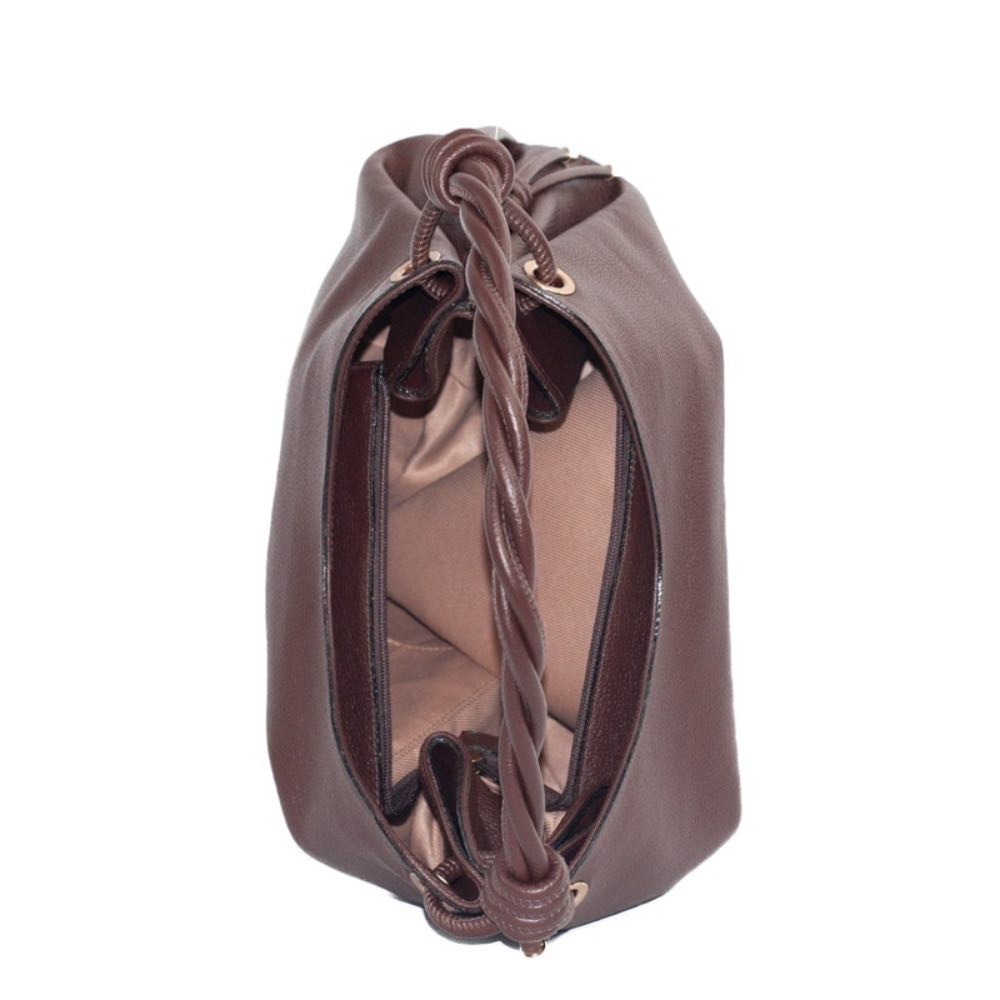 Bolsa Hobo Grande de Couro Floter La Fenice Marrom 105560