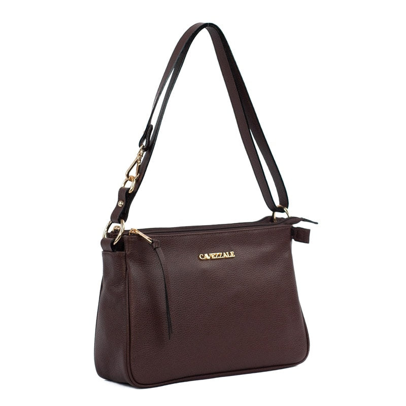 Bolsa Tiracolo Média de Couro Floter La Fenice Marrom 105562