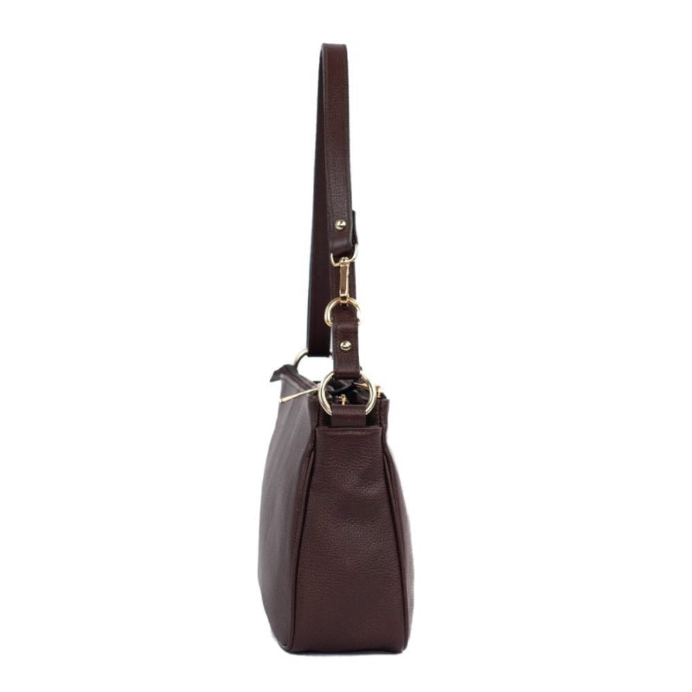 Bolsa Tiracolo Média de Couro Floter La Fenice Marrom 105562